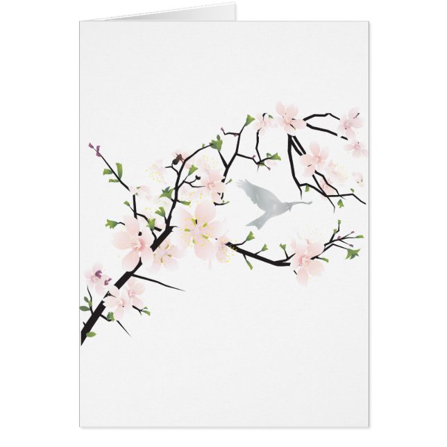 Oiseau rose en fleurs (Devant)