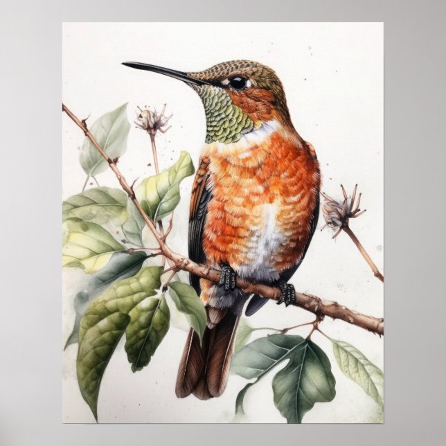 Oiseau roux Poster imprimé (Devant)