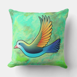 Oiseau stylisé sur Oreiller à lancer de marbre ver