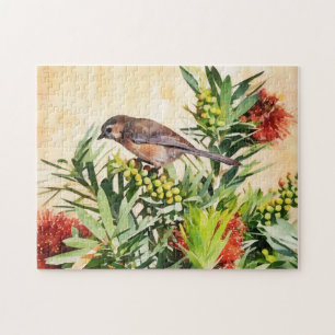 Oiseau sur Fleurs Puzzle d'Art de la Nature