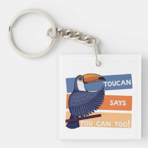 Oiseau toucan coloré avec message positif