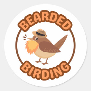 Oiseaux à oreilles avec Stickers à barbe orange