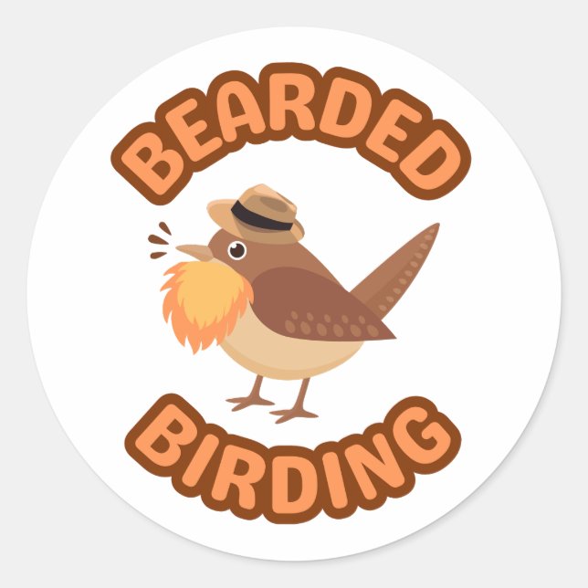 Oiseaux à oreilles avec Stickers à barbe orange (Devant)