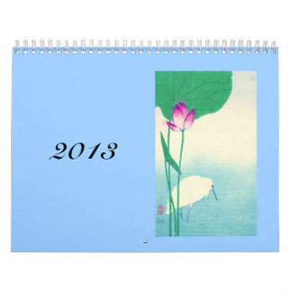 Oiseaux, arbres et calendrier japonais de fleurs