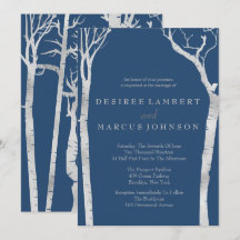 Oiseaux argentés Invitations de mariage