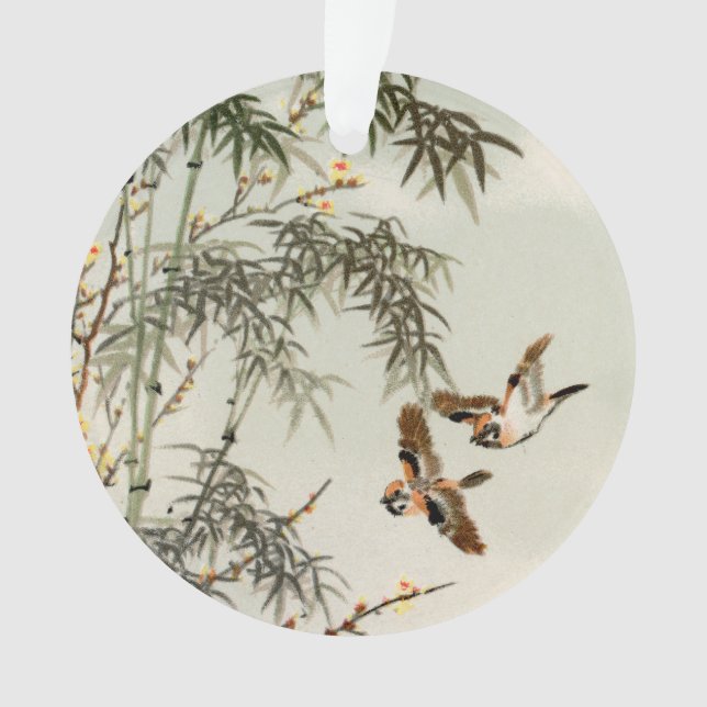 Oiseaux Bambou Asiatique Japonais Vintage (devant)