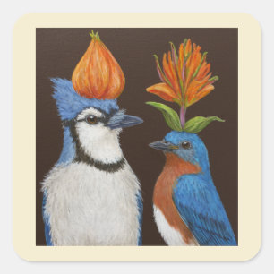 Oiseaux bleus sur autocollants de nuit Casquette o