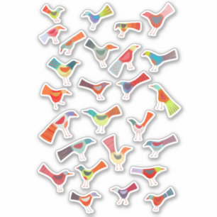 Oiseaux colorés Chose Sticker en vinyle coupé sur 