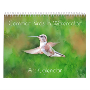 Oiseaux communs dans l'aquarelle Calendrier artist