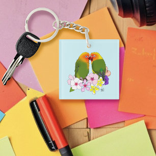 Oiseaux d'amour Fleurs tropicales