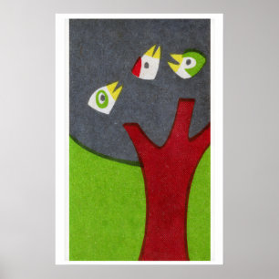 Oiseaux dans l'arbre - Impression de boîte d'allum