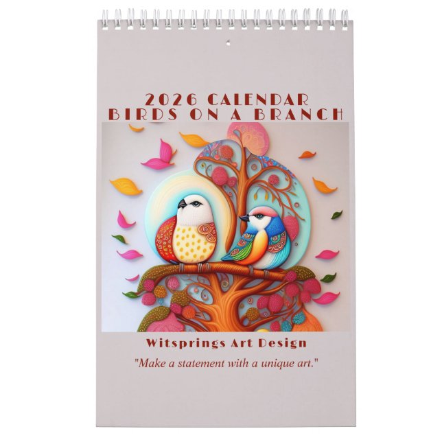 Oiseaux Dans Un Calendrier De Peinture De Branche (Protection)