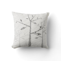 Oiseaux d'arbre Silhouette oreiller décoratif