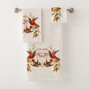 Oiseaux de colibri Faune Sauvage Floral Serviettes