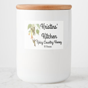 Oiseaux de colibri Fleurs sauvages Étiquette alime