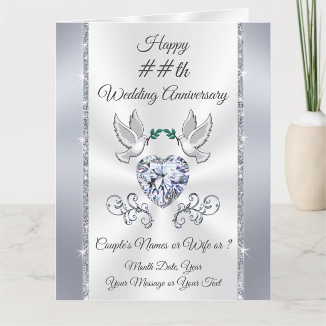 Oiseaux de l'amour Cœur de diamant, Cartes d'anniv (Devant)
