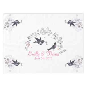 oiseaux de mariage sur la nappe personnalisable de