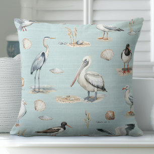 Oiseaux de mer Oreillers à jet bleu