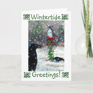 Oiseaux d'hiver à la carte de voeux de conducteur