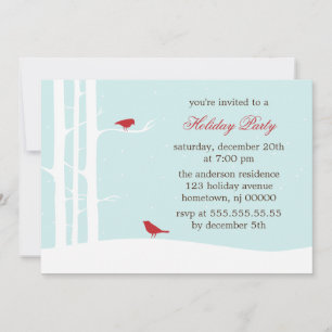 Oiseaux d'hiver Invitations Fête