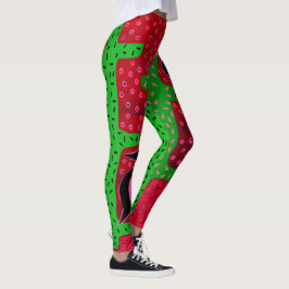 Oiseaux du sud-ouest du Saguaro Cactus Leggings aé