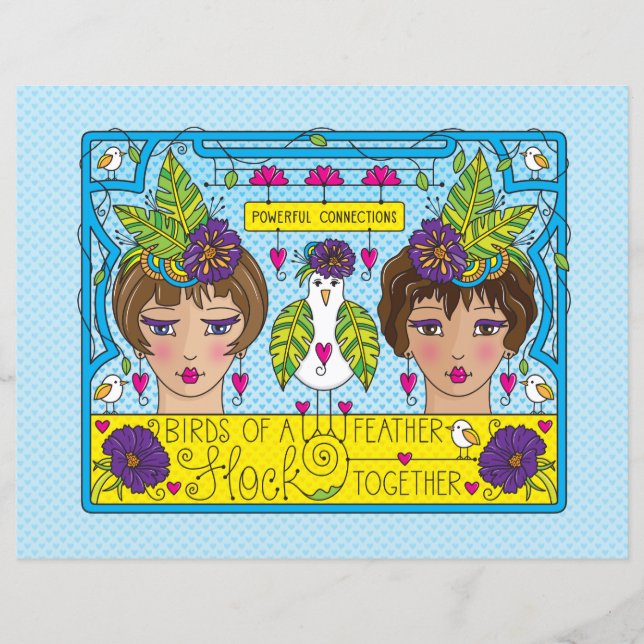 Oiseaux D'Une Feuille Papier Plat Feather_Flat 11" (Devant)