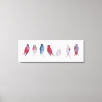 Oiseaux en fil Impression de toile panoramique 36x