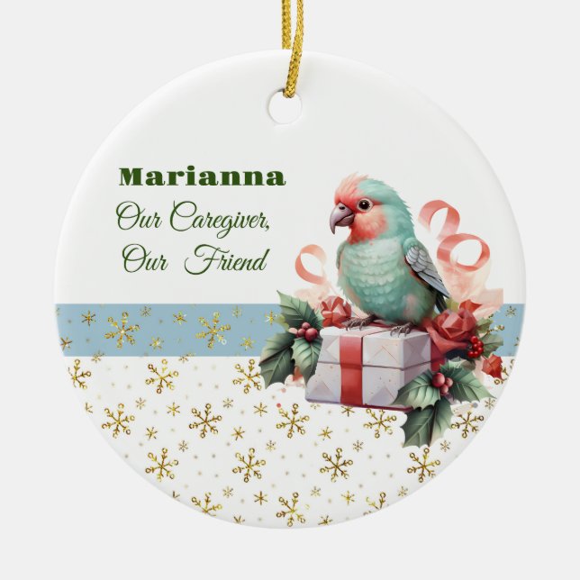 Oiseaux et cadeaux Ornement rond du fournisseur de (Devant)