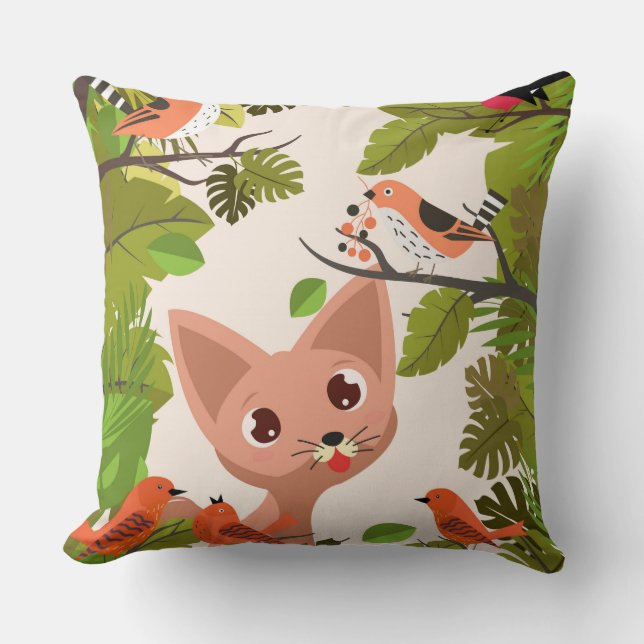 Oiseaux Et Coussin De Chat (Recto)