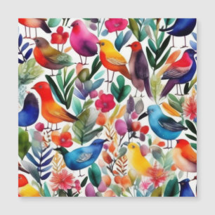 Oiseaux et fleurs colorés Invitation