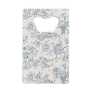 Oiseaux et fleurs de cerisier en bleu et blanc cas