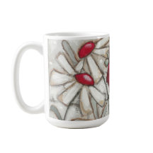 Oiseaux et fleurs - tasse de rouge d'Apple