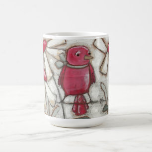 Oiseaux et fleurs - tasse de rouge d'Apple