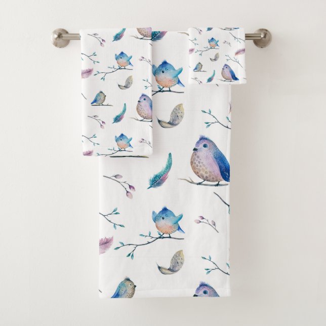 Oiseaux et plumes motif (En situation)