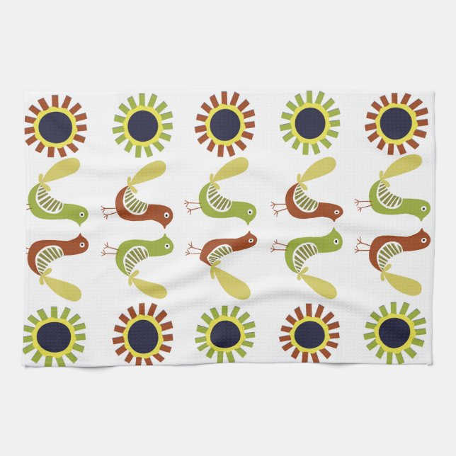 Oiseaux folkloriques polonais, serviettes de (Horizontal)