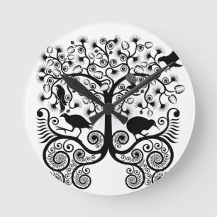 Oiseaux indigènes de NZ - horloge murale ronde