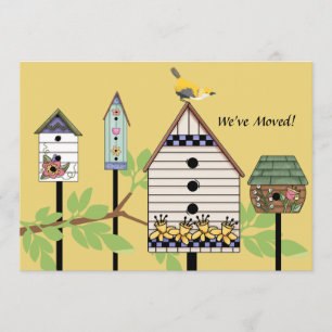 Oiseaux peints Moving Faire-part