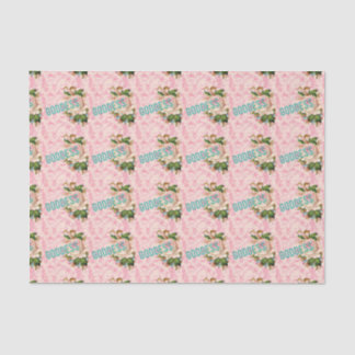 Oiseaux roses de déesse et papier de soie de soie