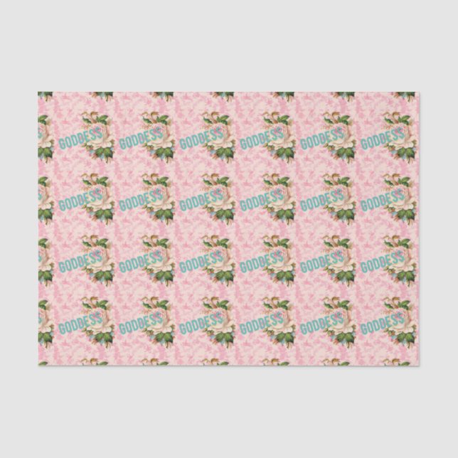 Oiseaux roses de déesse et papier de soie de soie (Recto)