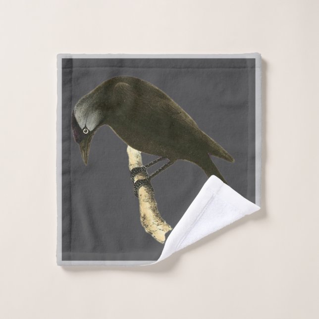 Oiseaux sauvages - Le Corbeau (Gant de toilette)