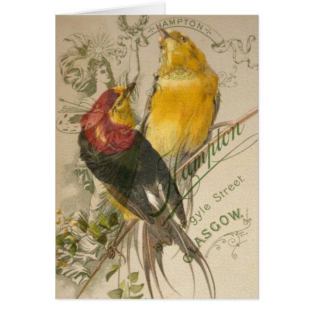 Oiseaux sur photo Vintage Retour (Devant)