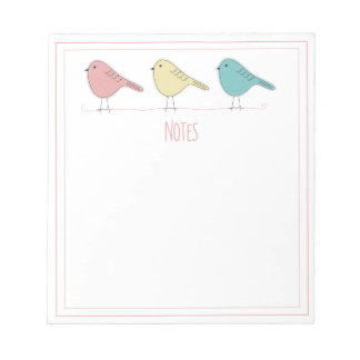Oiseaux sur un Bloc-notes en fil