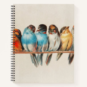 Oiseaux sur un Carnet de perches