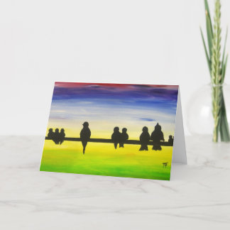 Oiseaux sur un fil Carte de voeux