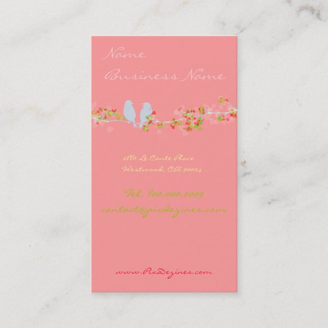 Oiseaux sur une carte de profil de succursale (Devant)