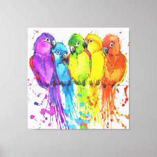 Oiseaux tropicaux d'une toile de plumes