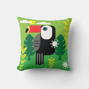 Oiseaux tropicaux Toucan Jeter Oreiller