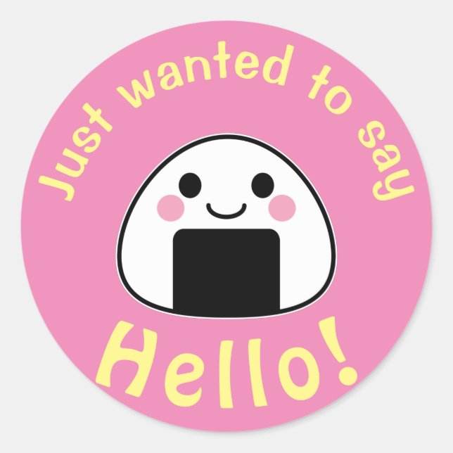 oishii onigiri - Kawaii Onigiri Rice Ball Runder Aufkleber (Vorderseite)