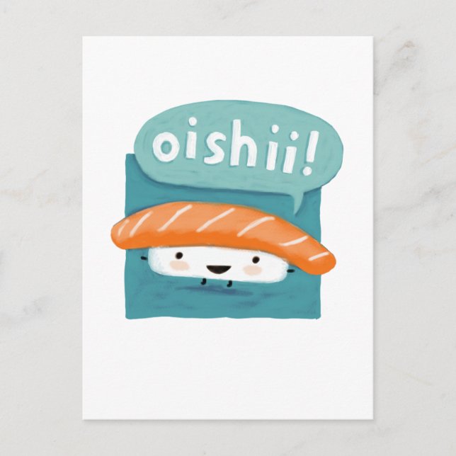 Oishii Sushi Postkarte (Vorderseite)