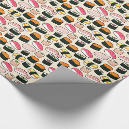 Oishii Sushi-Spaß-Illustrations-Muster (grau) Geschenkpapier